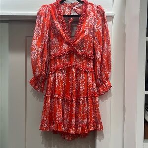 Floral Red Dress